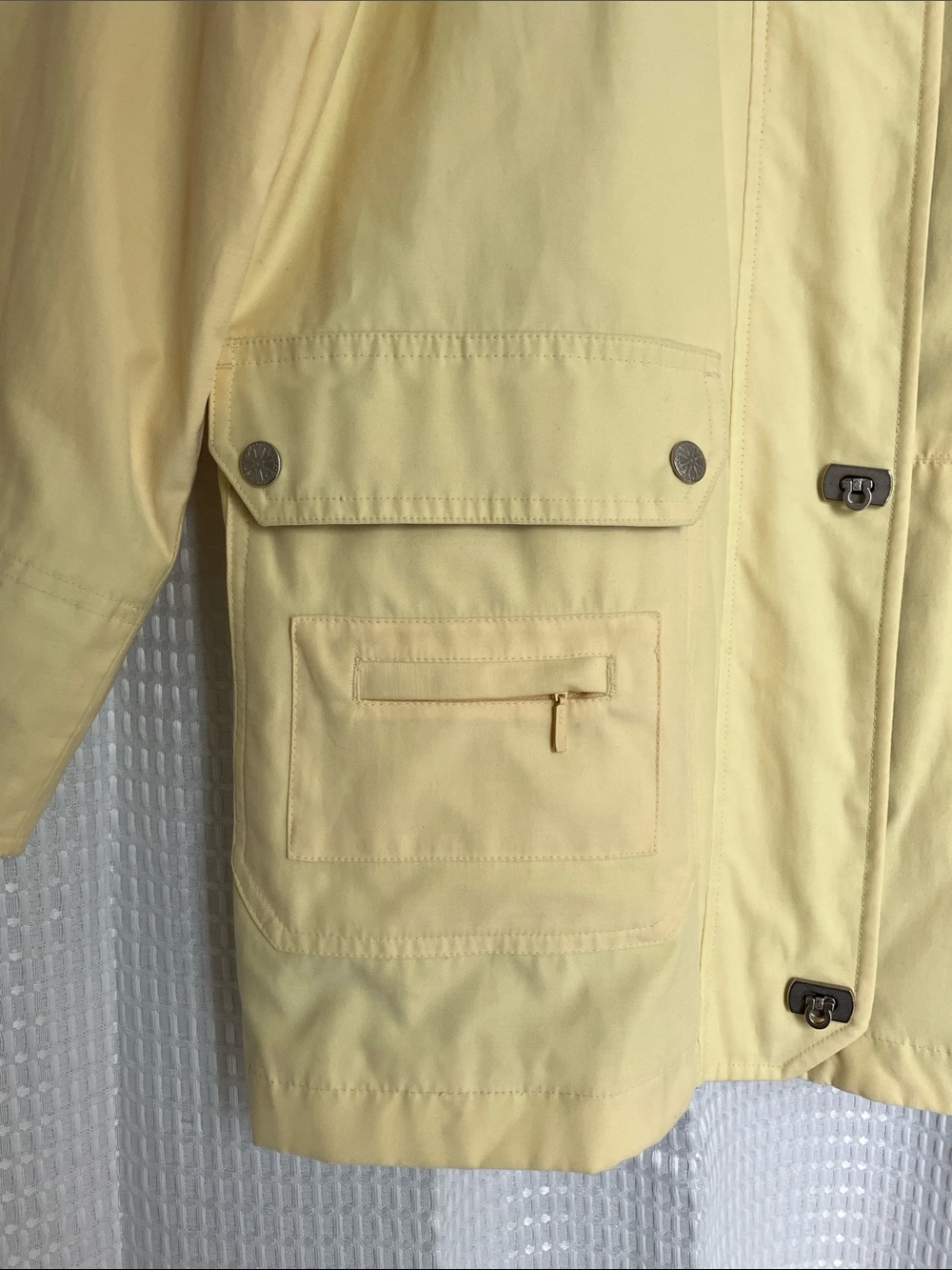 Butter Yellow Utility Travel Jacket Cotton Women's Medium Preppy Equestrian - Picture 5 of 16